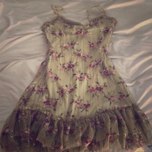 Green and pink mini dress size XS!